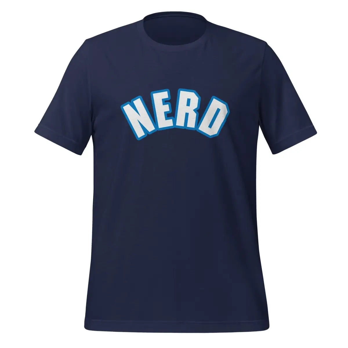 Curved Nerd Sign w/ Blue Outline T-Shirt (unisex) - Navy / M