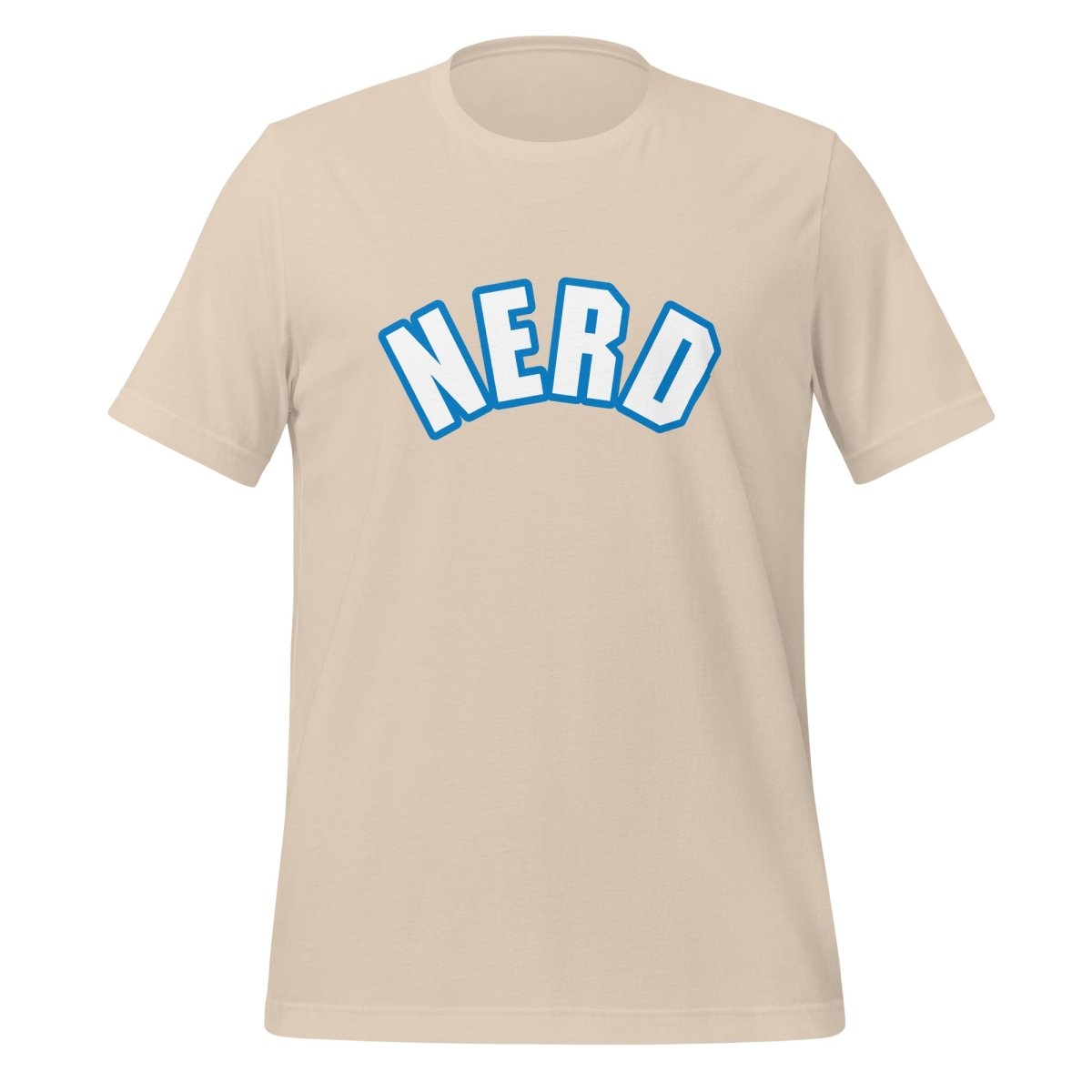 Curved Nerd Sign w/ Blue Outline T-Shirt (unisex) - Soft Cream - AI Store