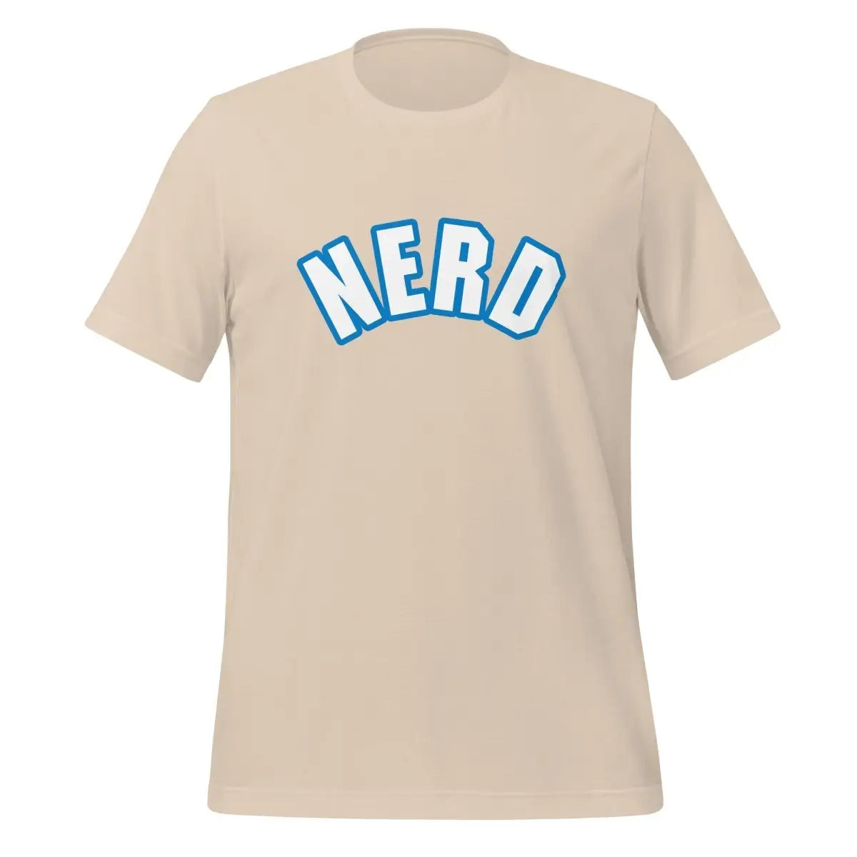 Curved Nerd Sign w/ Blue Outline T-Shirt (unisex) - Soft Cream / M