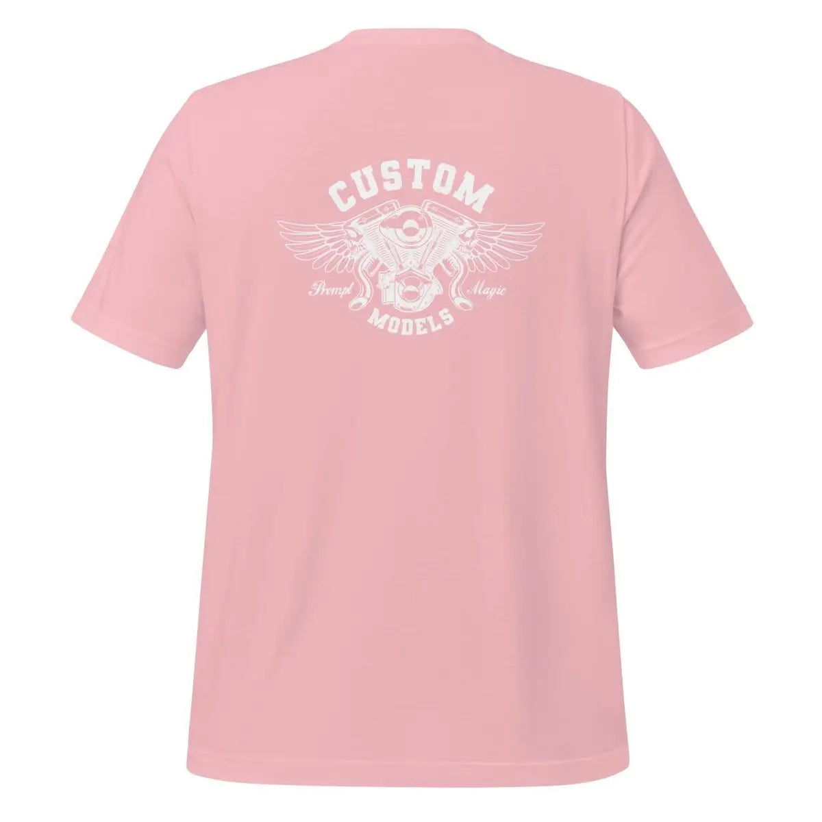 Custom Models Prompt Magic on Back T-Shirt (unisex) - Pink / M