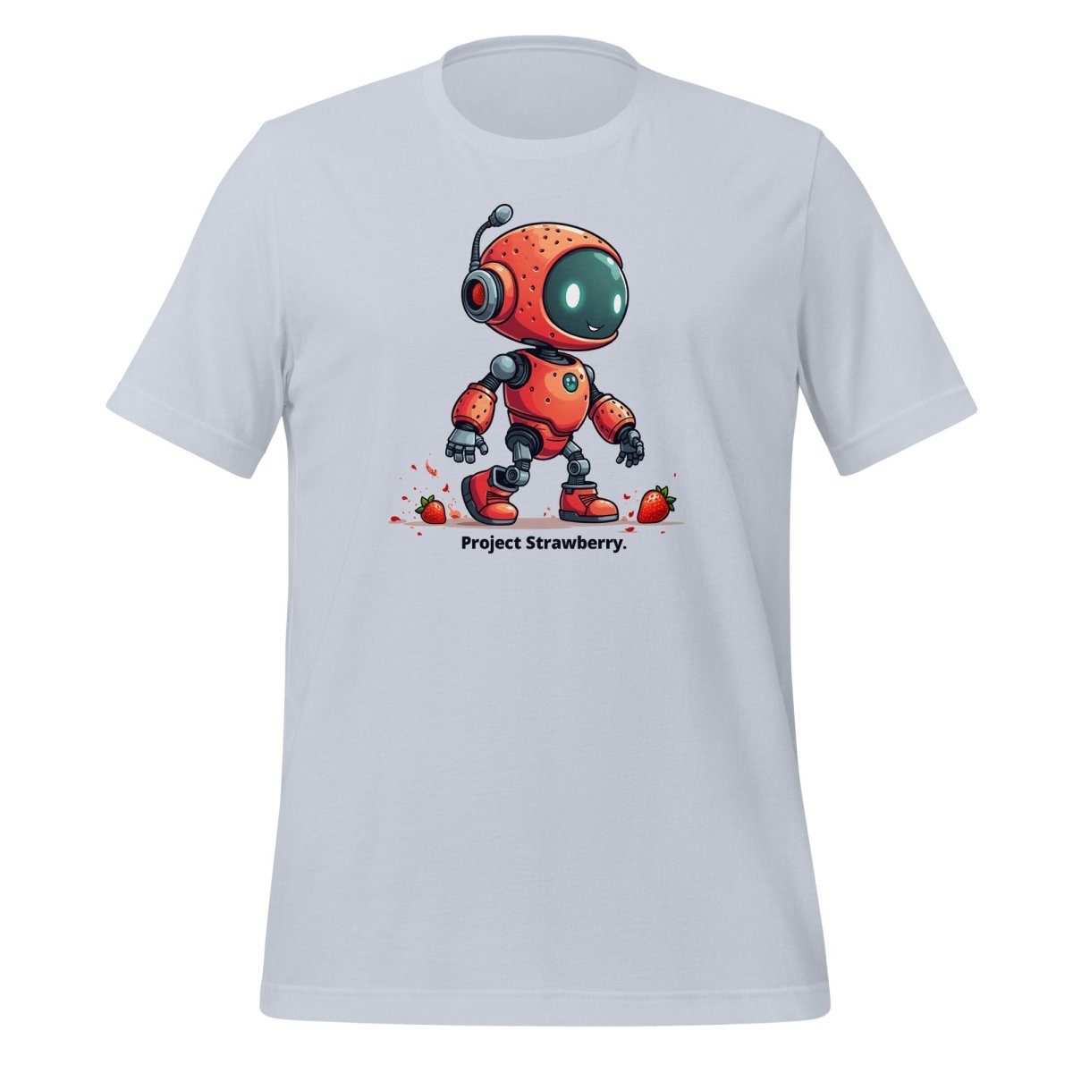 Cute Project Strawberry Robot T-Shirt (unisex) - Light Blue - AI Store