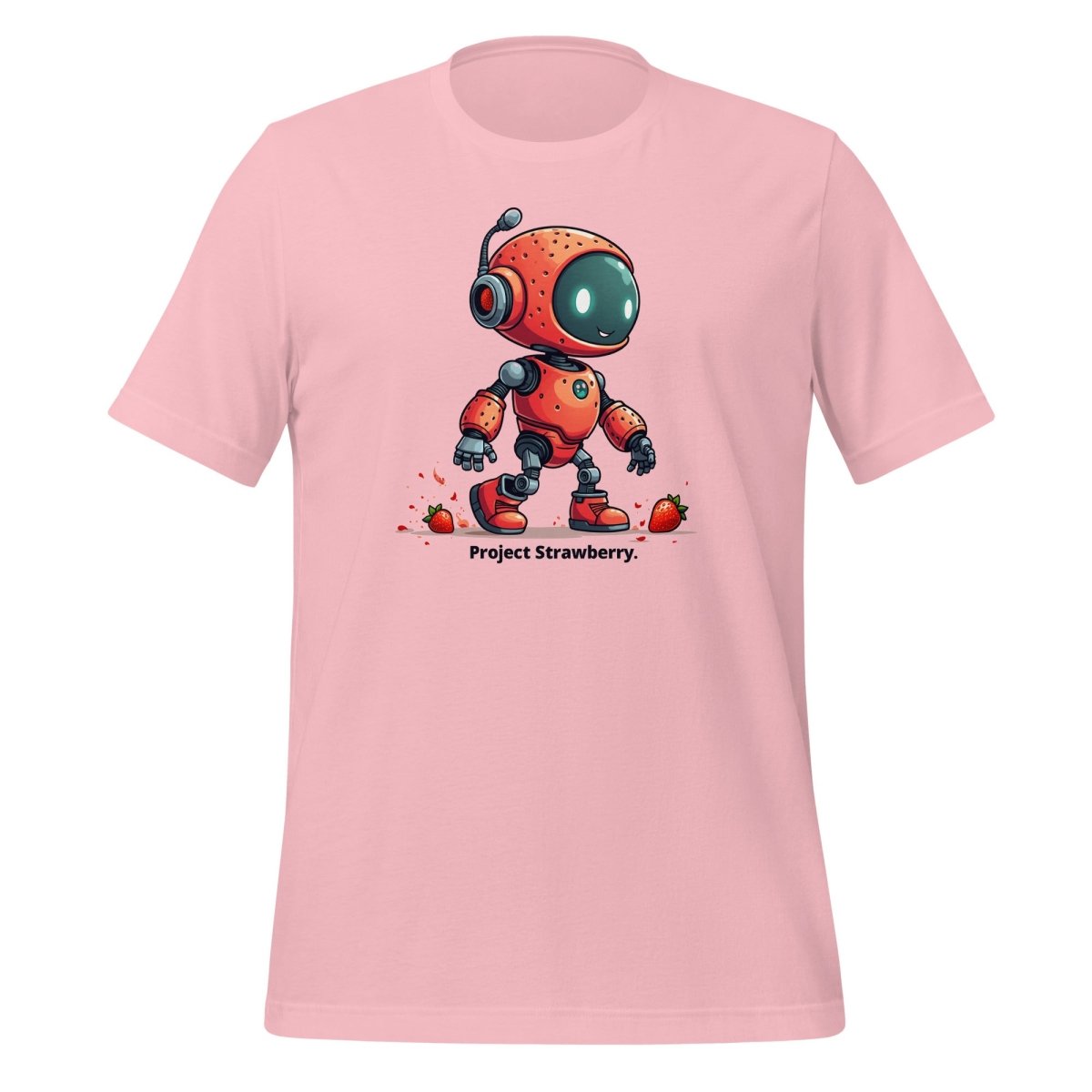 Cute Project Strawberry Robot T-Shirt (unisex) - Pink - AI Store