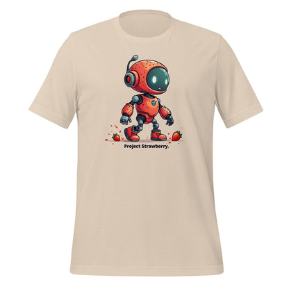 Cute Project Strawberry Robot T-Shirt (unisex) - Soft Cream - AI Store