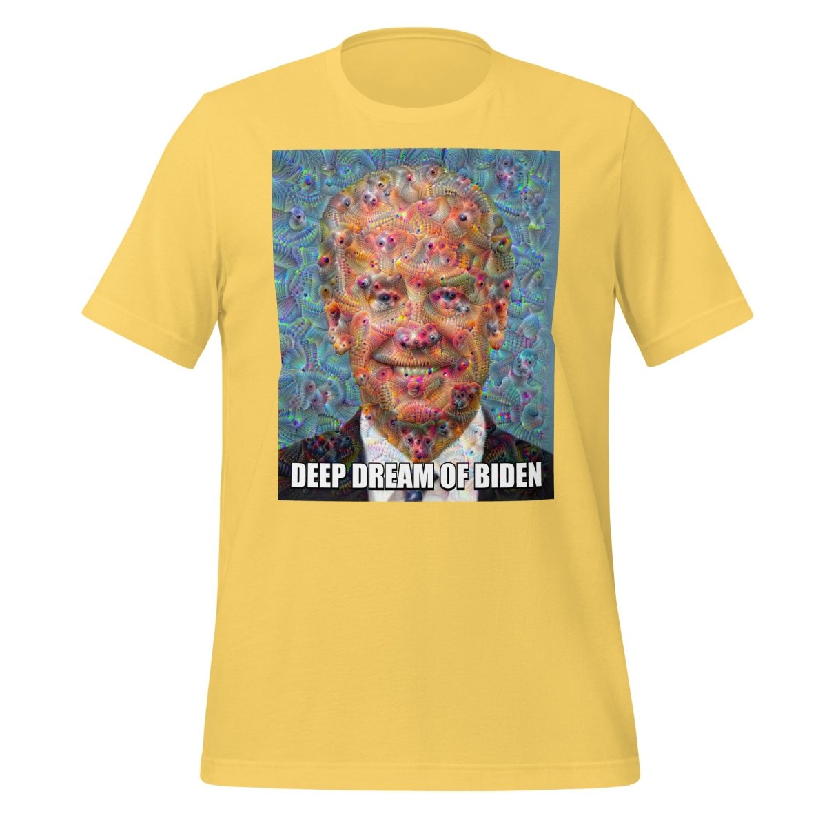 Deep Dream of Biden T - Shirt (unisex) - Yellow - AI Store