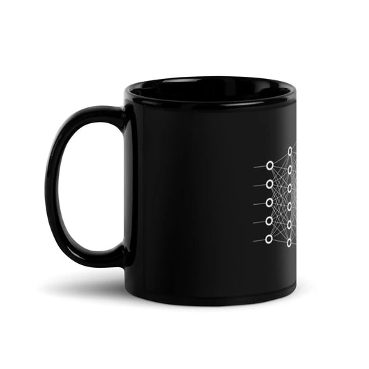 The Deep Learning Black Glossy Mug.