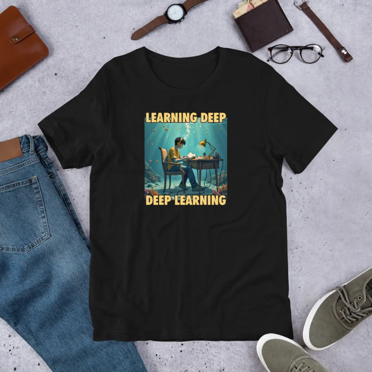 The Deep Learning Under Water T-shirt 2 (unisex).