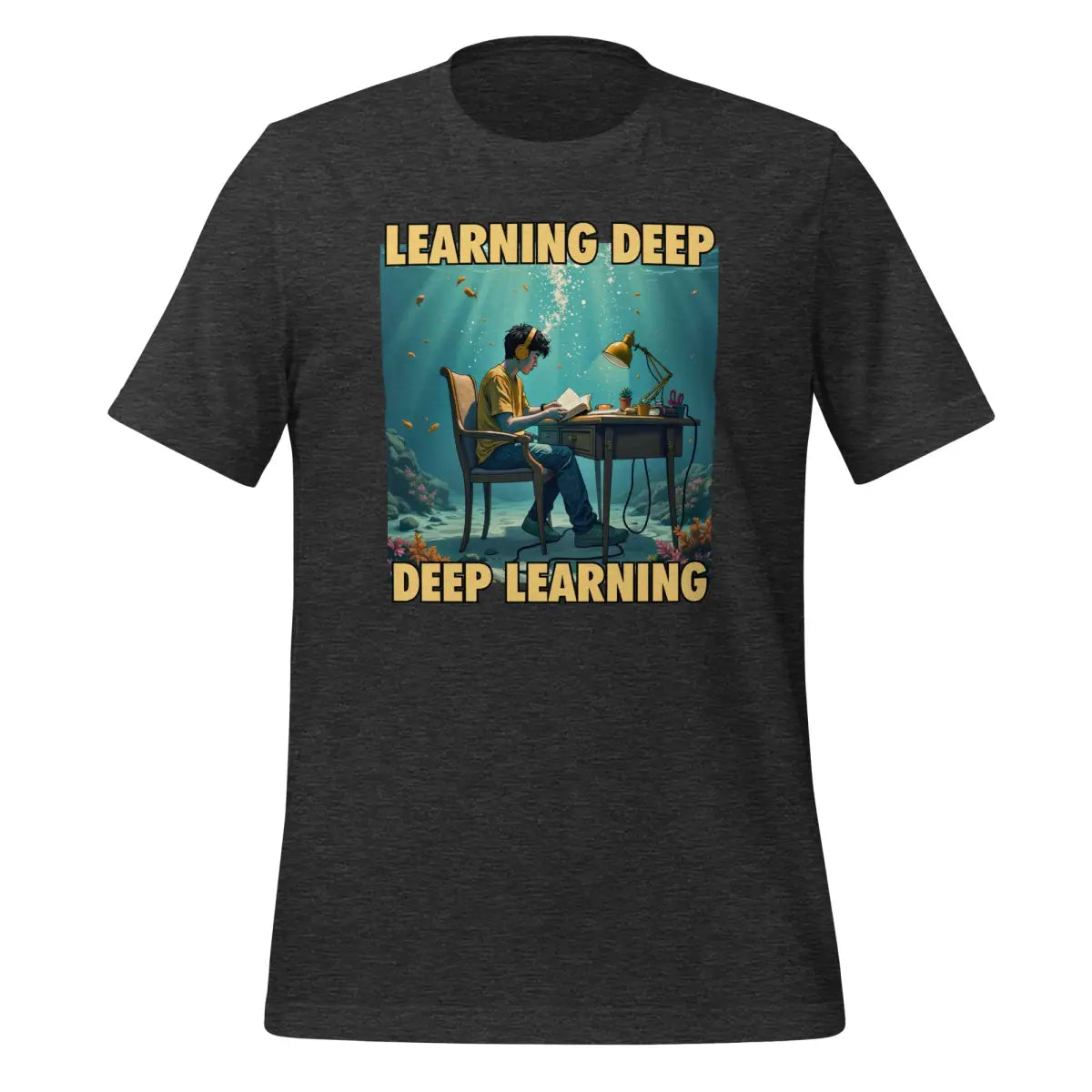 The Deep Learning Under Water T-shirt 2 (unisex) Dark Grey Heather / m.