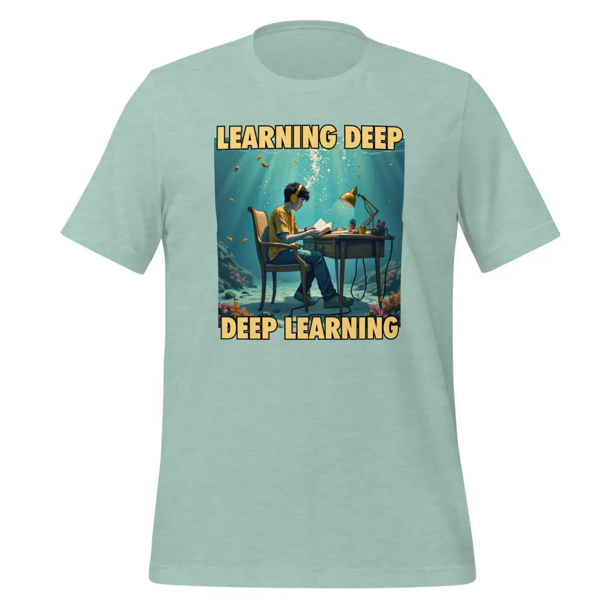 The Deep Learning Under Water T-shirt 2 (unisex) Heather Prism Dusty Blue / m.