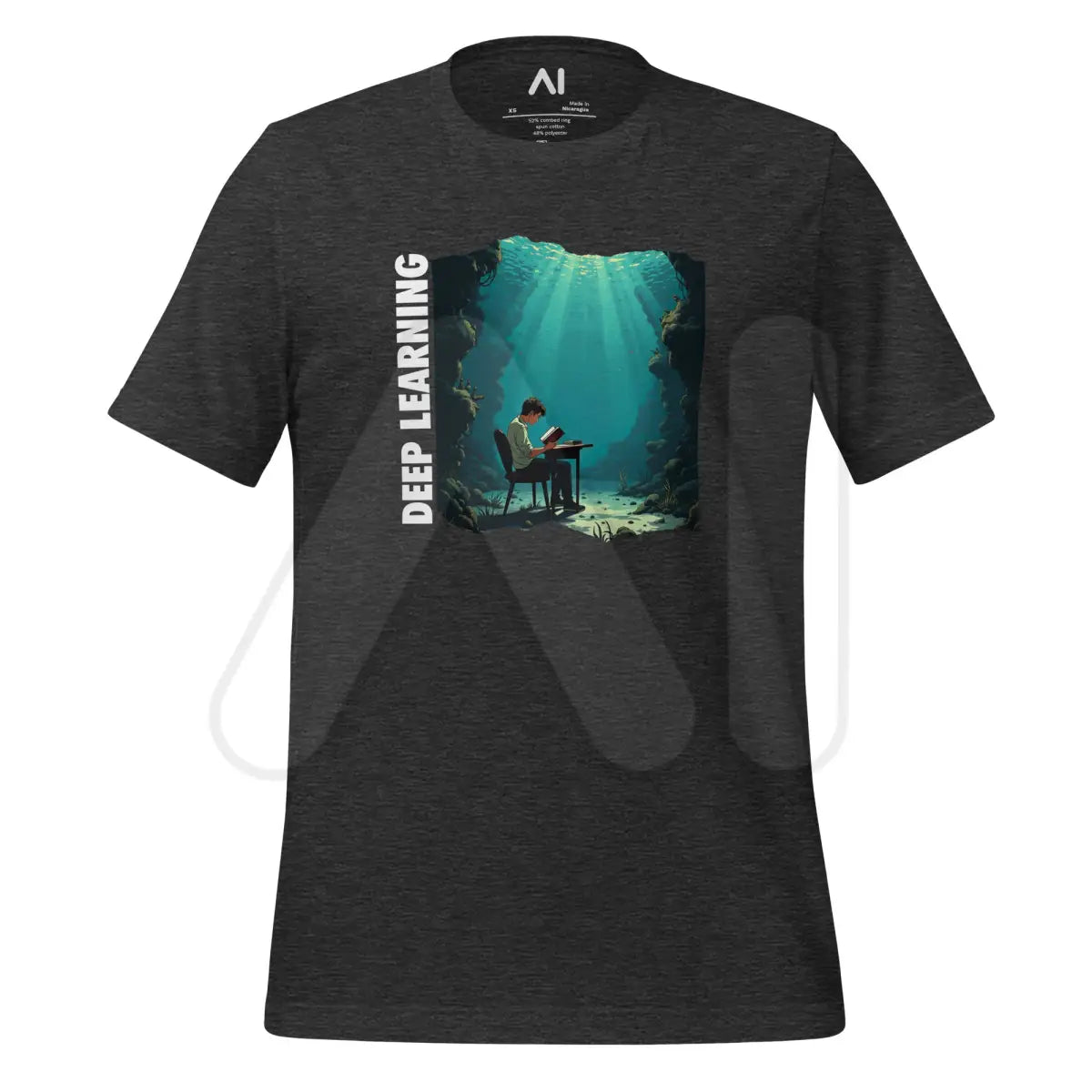 Deep Learning Under Water T-Shirt 3 (unisex) - Dark Grey Heather / M