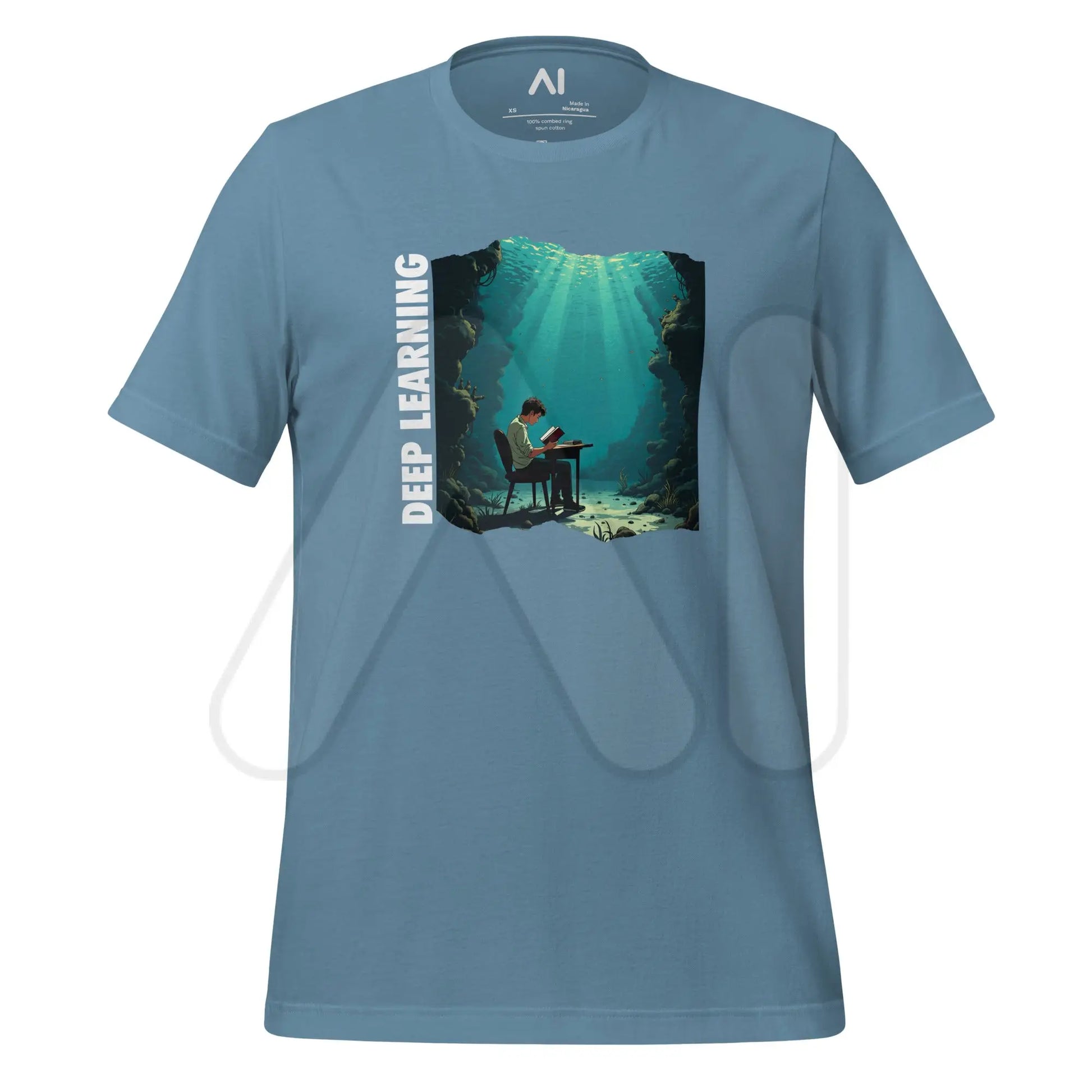 Deep Learning Under Water T-Shirt 3 (unisex) - Steel Blue / M