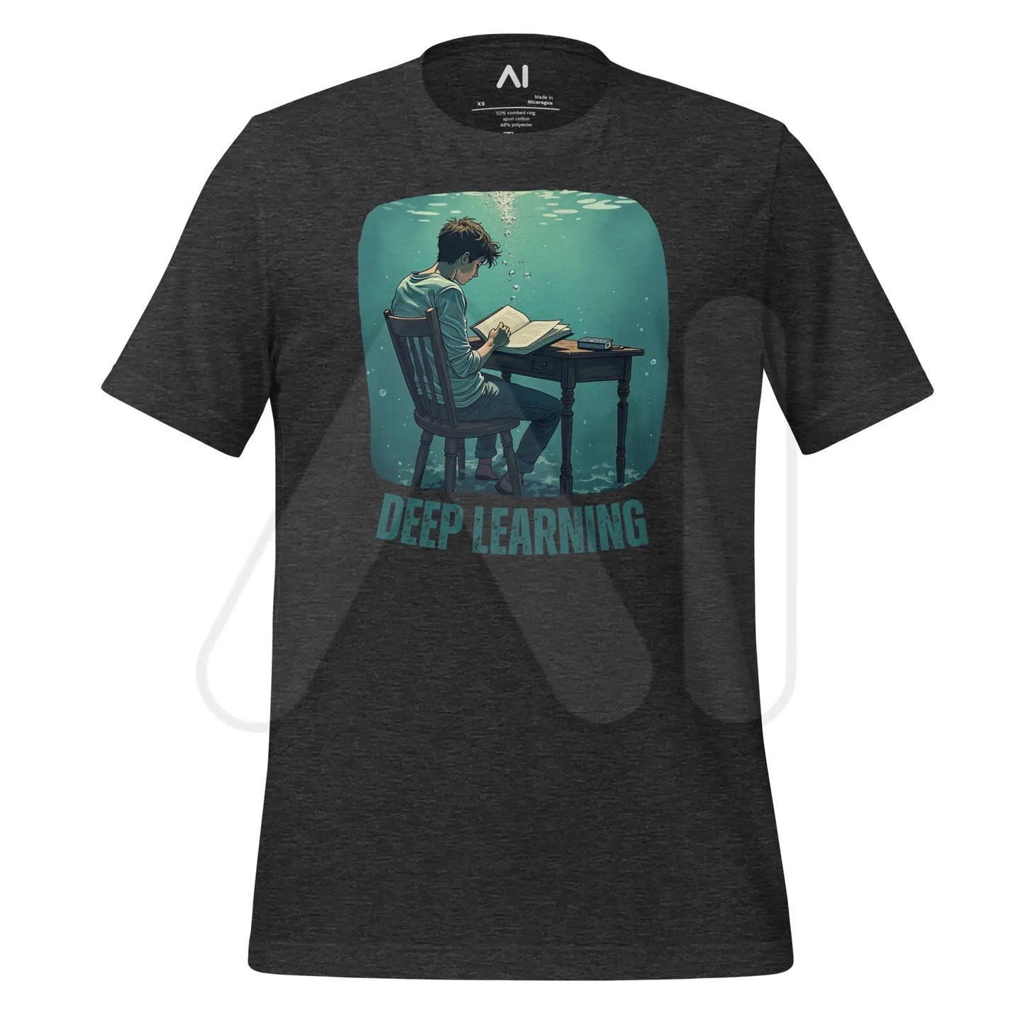 Deep Learning Under Water T-Shirt (unisex) - Dark Grey Heather / M