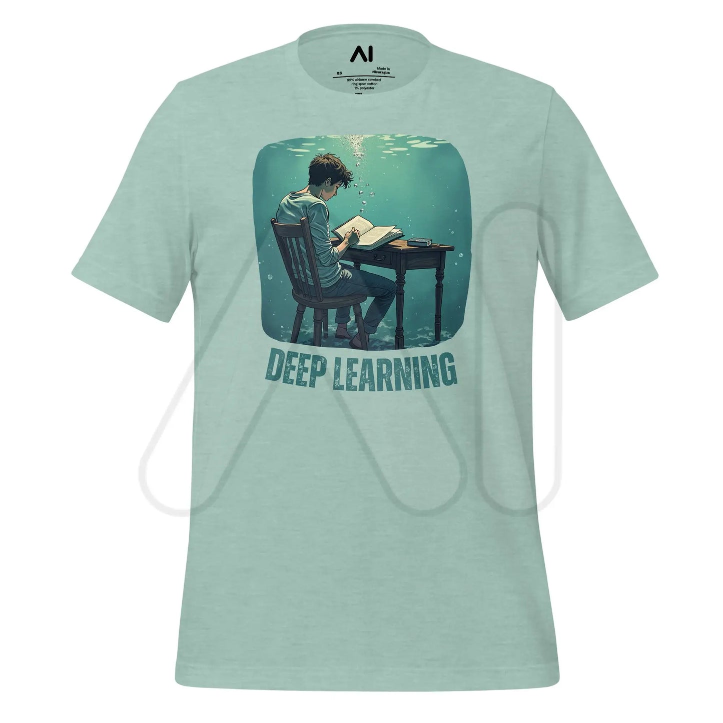 Deep Learning Under Water T-Shirt (unisex) - Heather Prism Dusty Blue / M