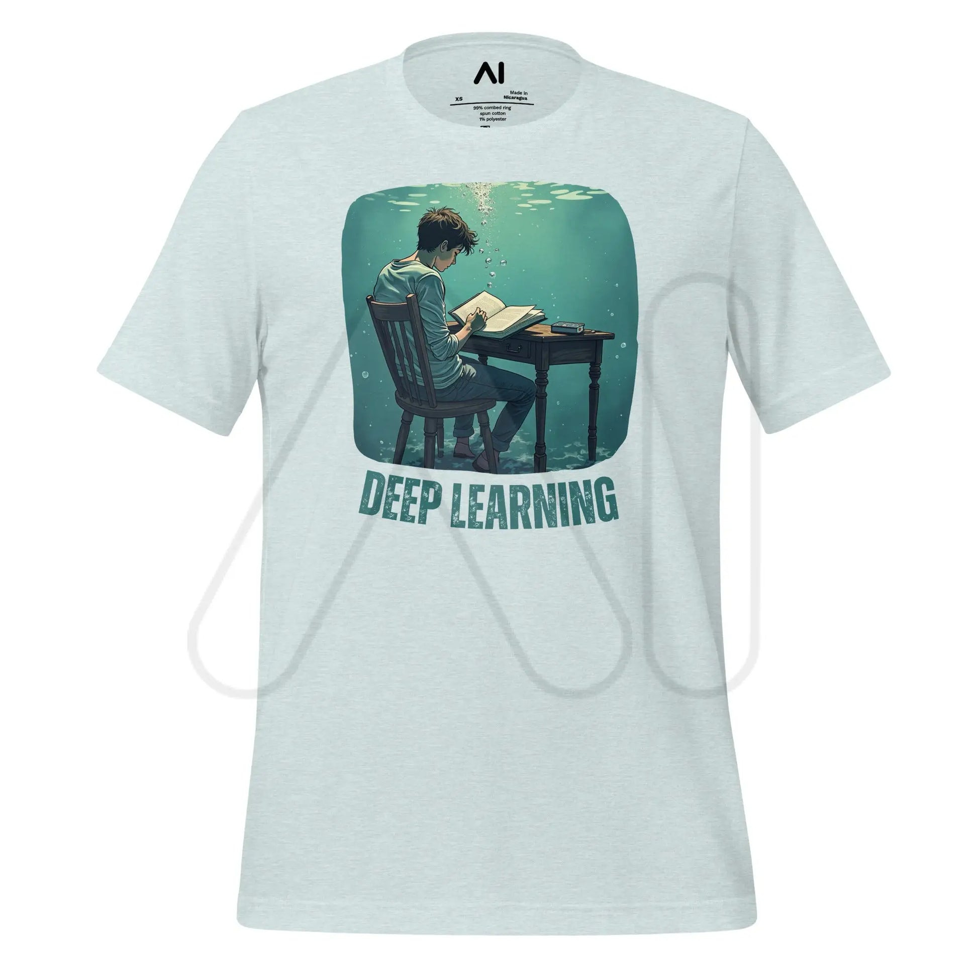 Deep Learning Under Water T-Shirt (unisex) - Heather Prism Ice Blue / M