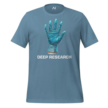 Deep Research Blue Latex Glove T-Shirt (unisex) - Steel Blue / M