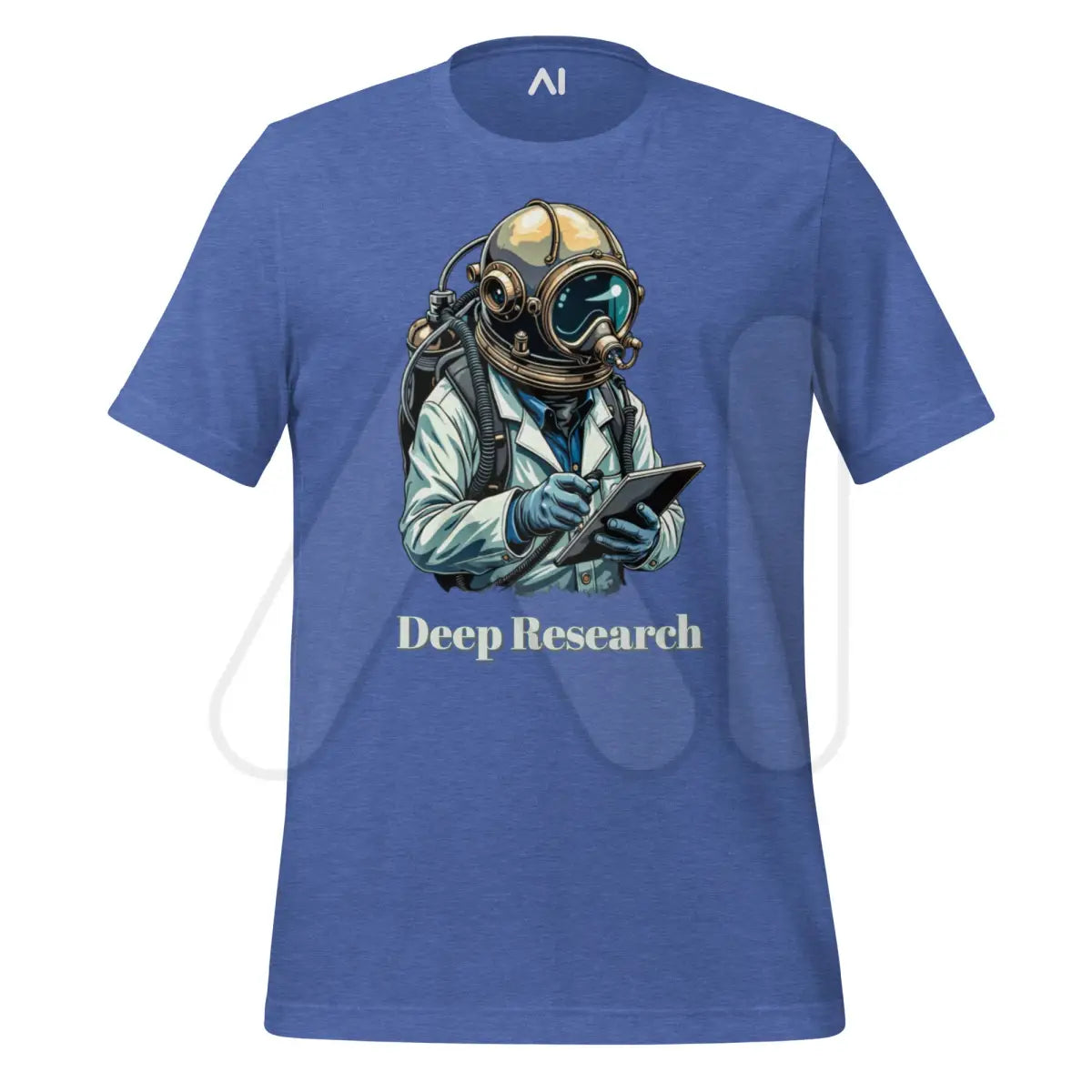 Deep Research Diver T-Shirt (unisex) - Heather True Royal / M