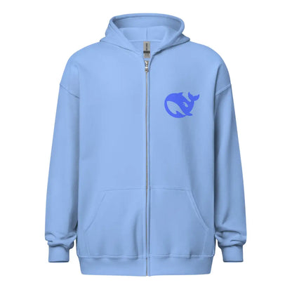 DeepSeek Front and Back Zip Hoodie (unisex) - Carolina Blue / M