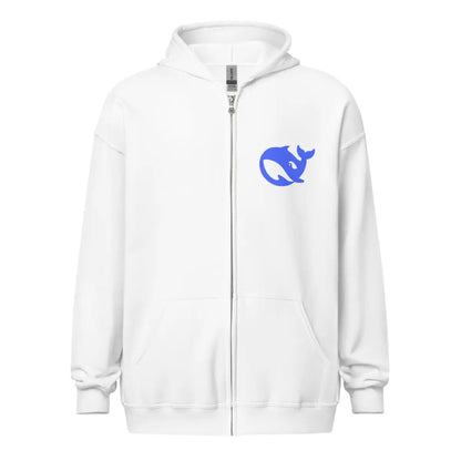 DeepSeek Front and Back Zip Hoodie (unisex) - White / M