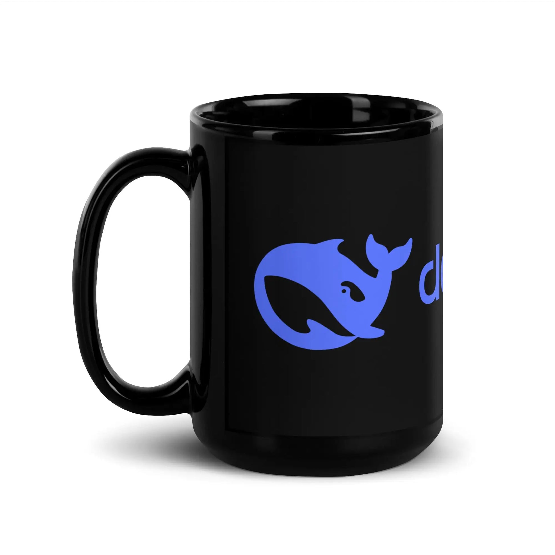 DeepSeek Logo Black Glossy Mug