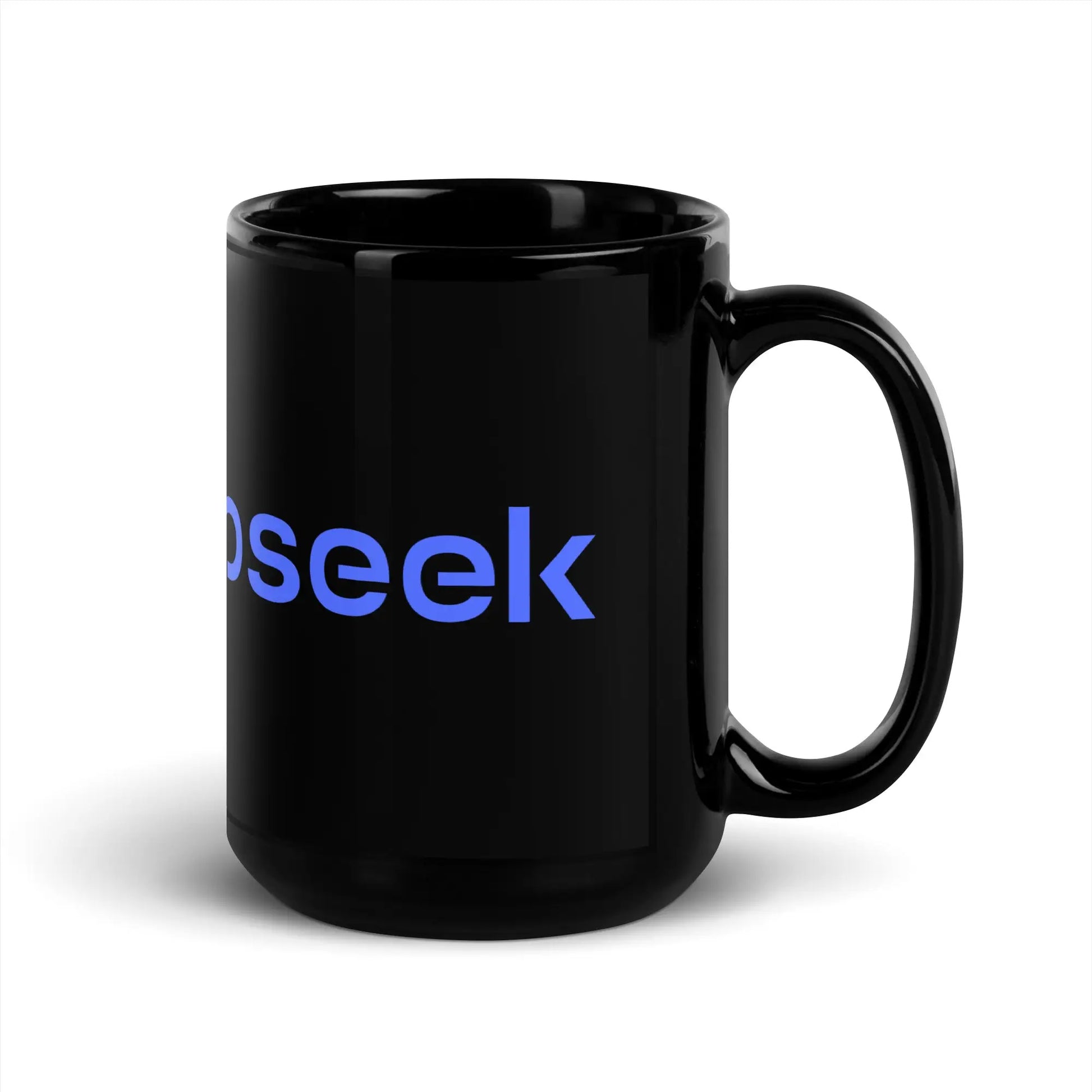 DeepSeek Logo Black Glossy Mug