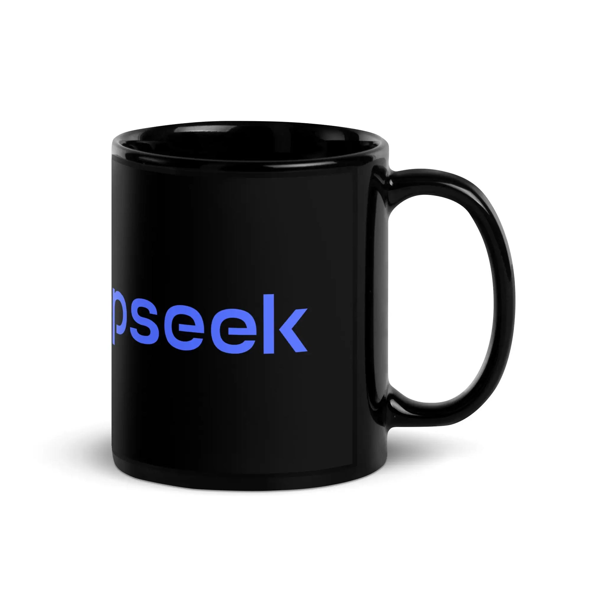 DeepSeek Logo Black Glossy Mug