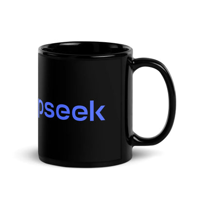 DeepSeek Logo Black Glossy Mug