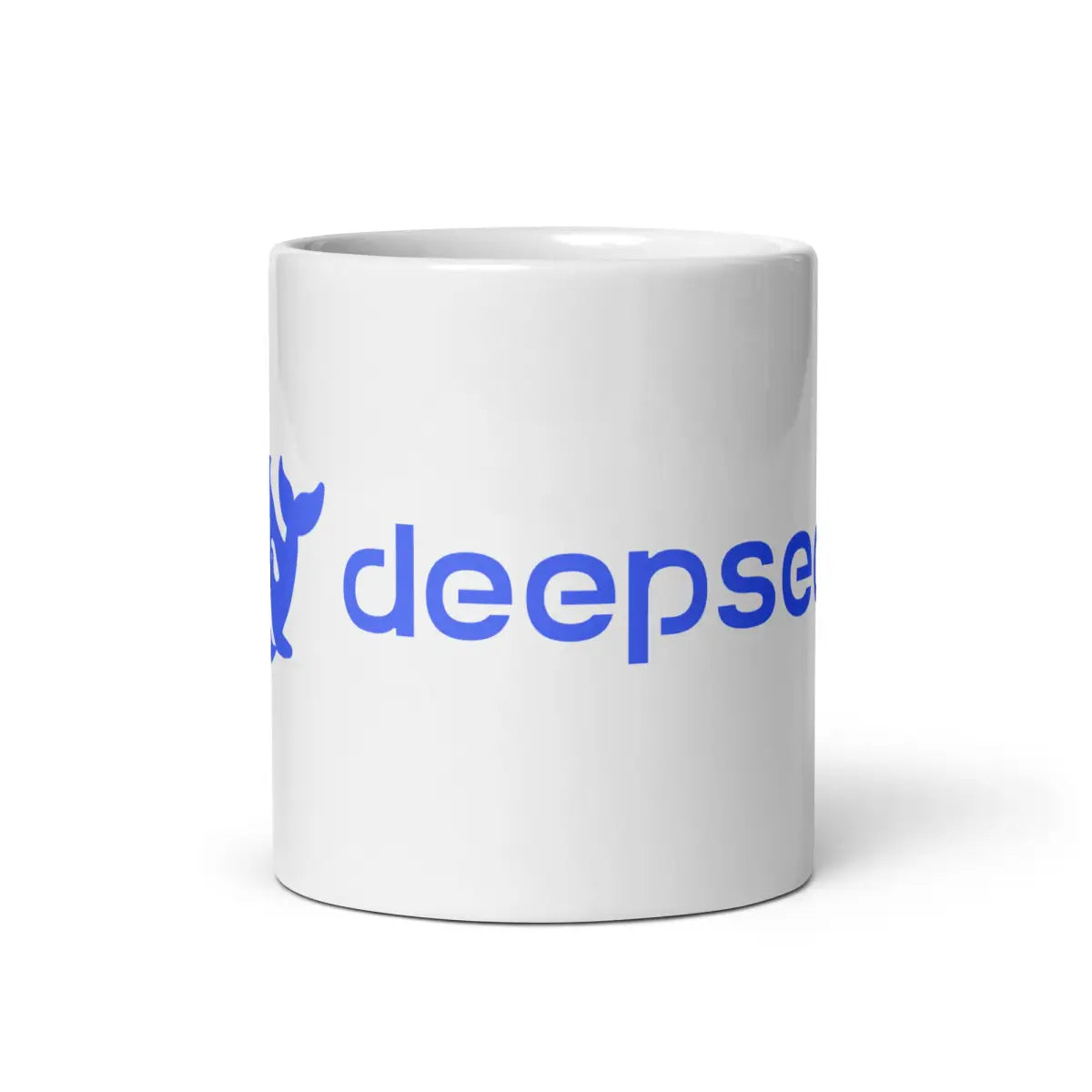 DeepSeek Logo White Glossy Mug - 11 oz