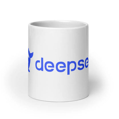 DeepSeek Logo White Glossy Mug - 20 oz