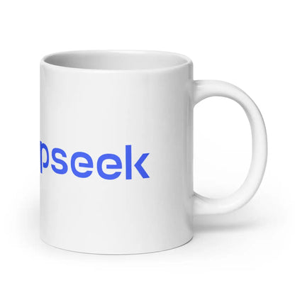 DeepSeek Logo White Glossy Mug