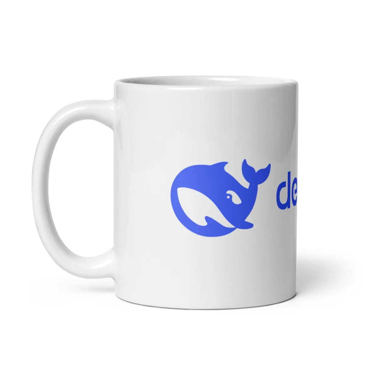 DeepSeek Logo White Glossy Mug