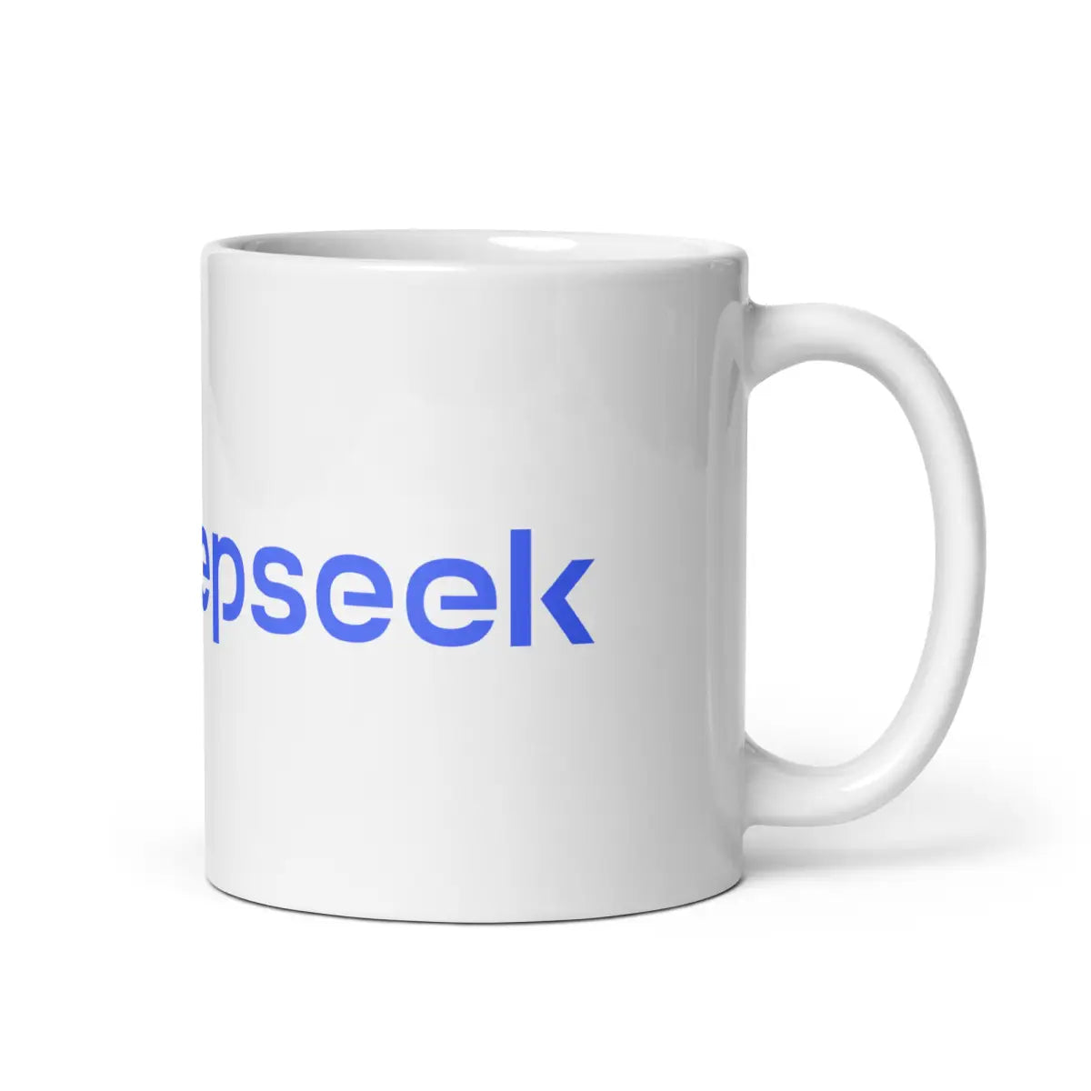 DeepSeek Logo White Glossy Mug