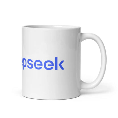 DeepSeek Logo White Glossy Mug