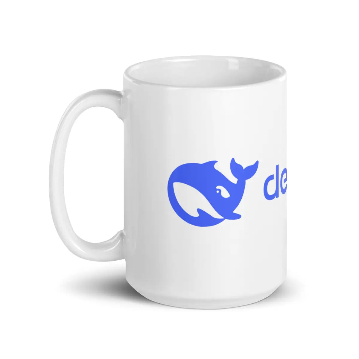 DeepSeek Logo White Glossy Mug