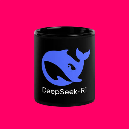 DeepSeek-R1 Icon Black Glossy Mug