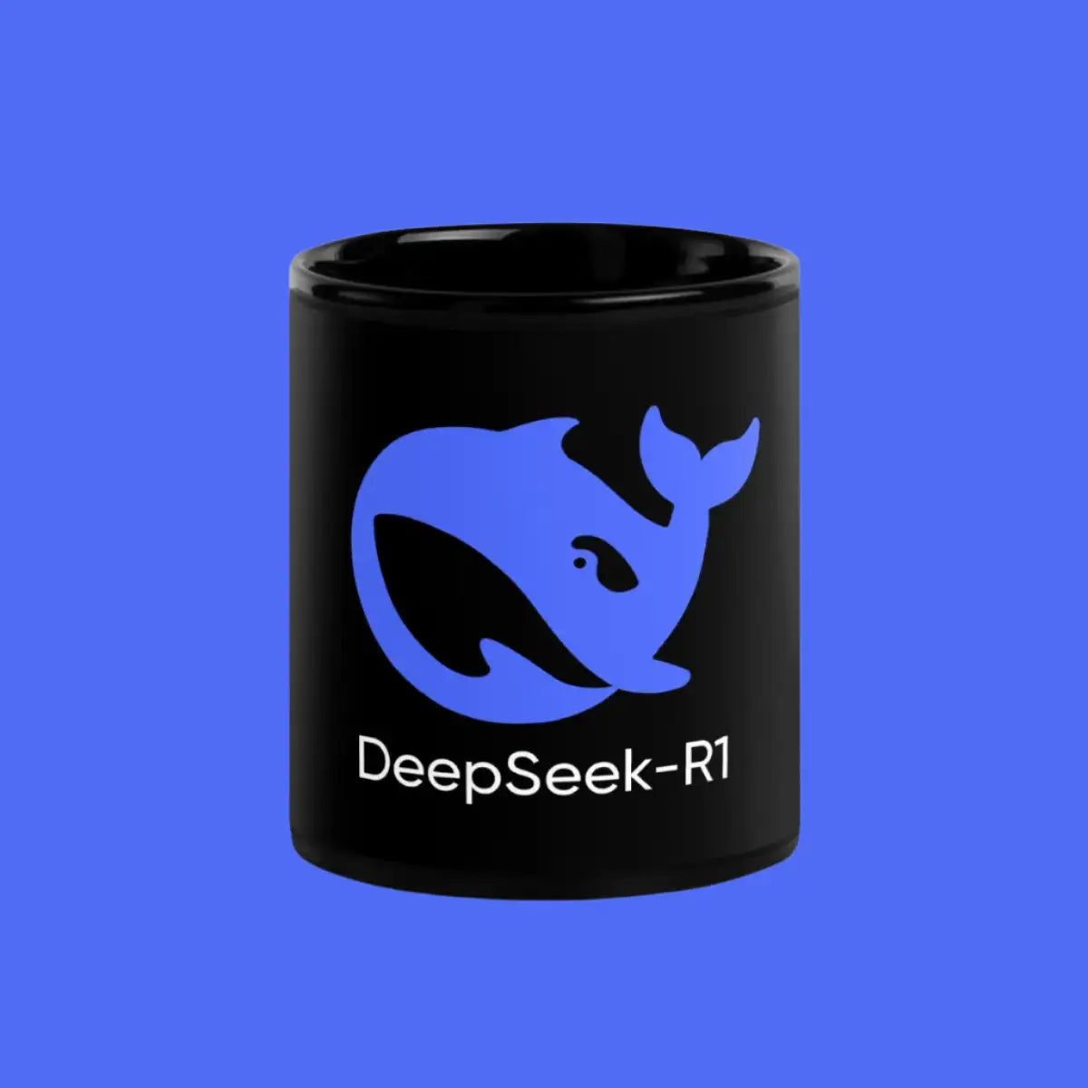 DeepSeek-R1 Icon Black Glossy Mug