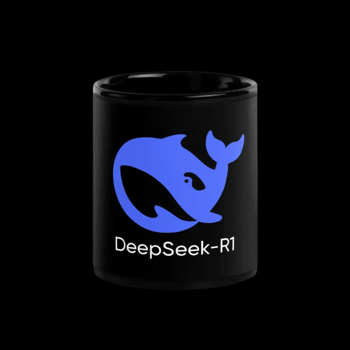 DeepSeek-R1 Icon Black Glossy Mug