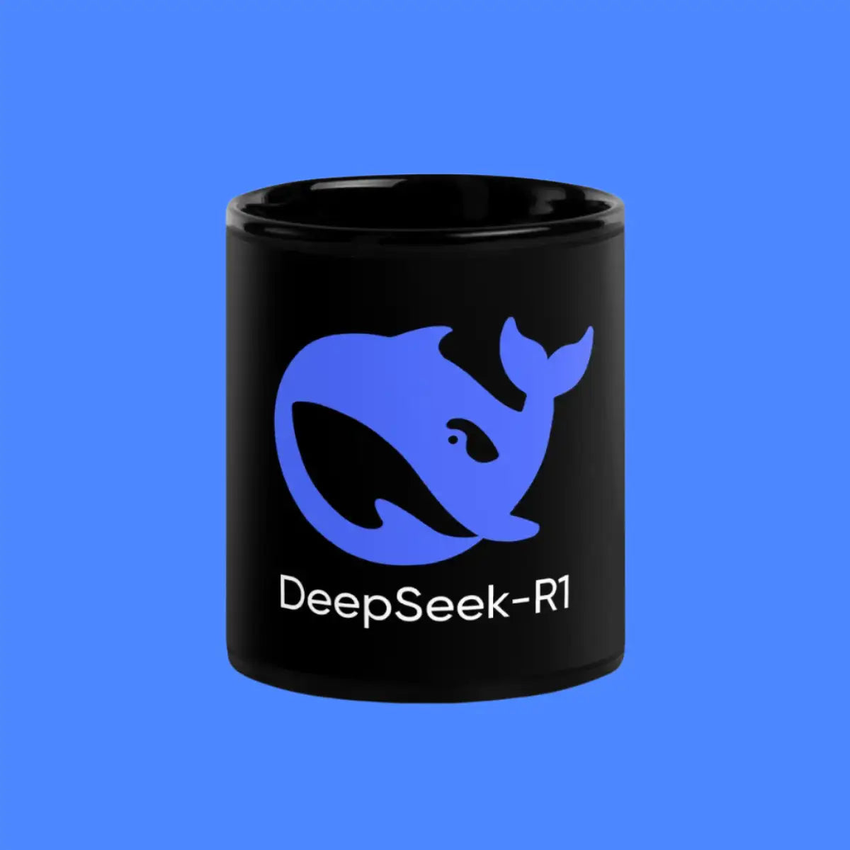 DeepSeek-R1 Icon Black Glossy Mug