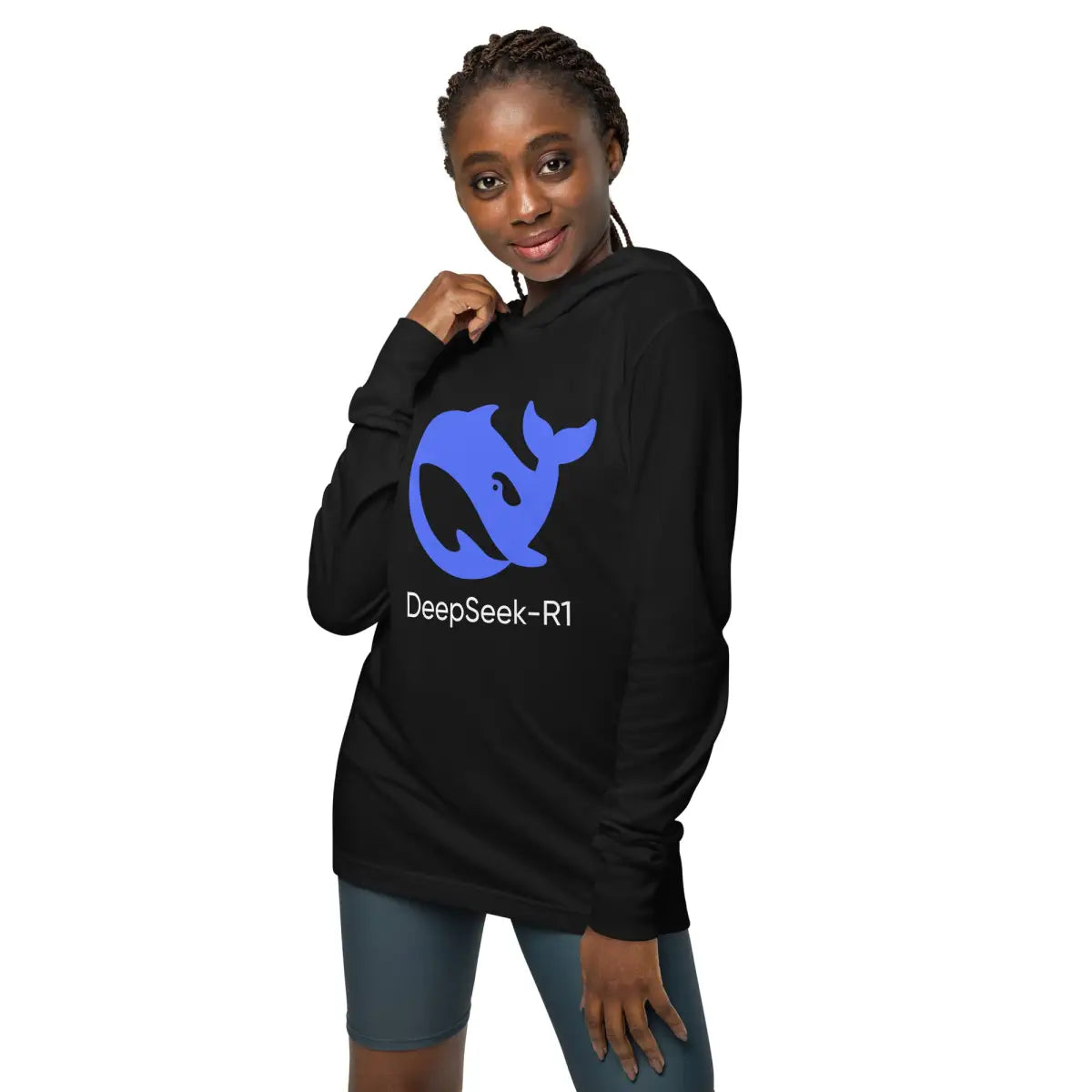 DeepSeek-R1 Icon Hooded Long Sleeve T-Shirt (unisex)