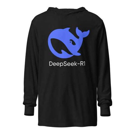 DeepSeek-R1 Icon Hooded Long Sleeve T-Shirt (unisex) - Black / M