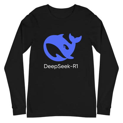 DeepSeek-R1 Icon Long Sleeve T-Shirt (unisex) - Black / M