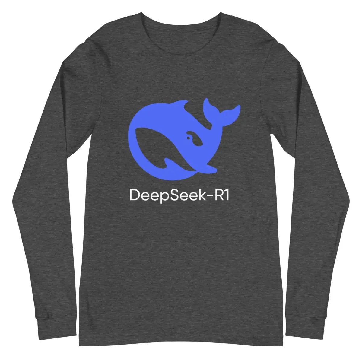 DeepSeek-R1 Icon Long Sleeve T-Shirt (unisex) - Dark Grey Heather / M