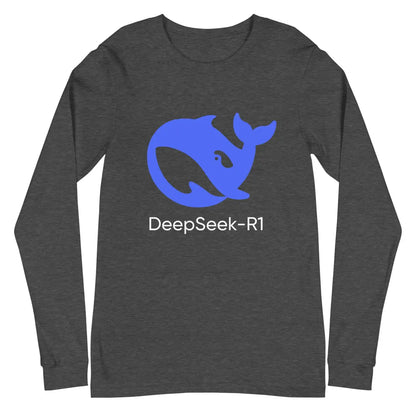 DeepSeek-R1 Icon Long Sleeve T-Shirt (unisex) - Dark Grey Heather / M