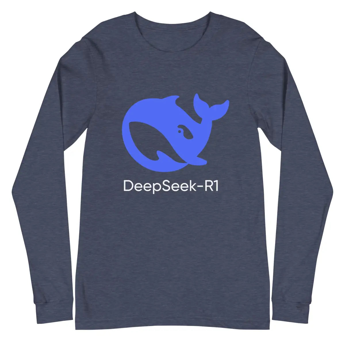 DeepSeek-R1 Icon Long Sleeve T-Shirt (unisex) - Heather Navy / M