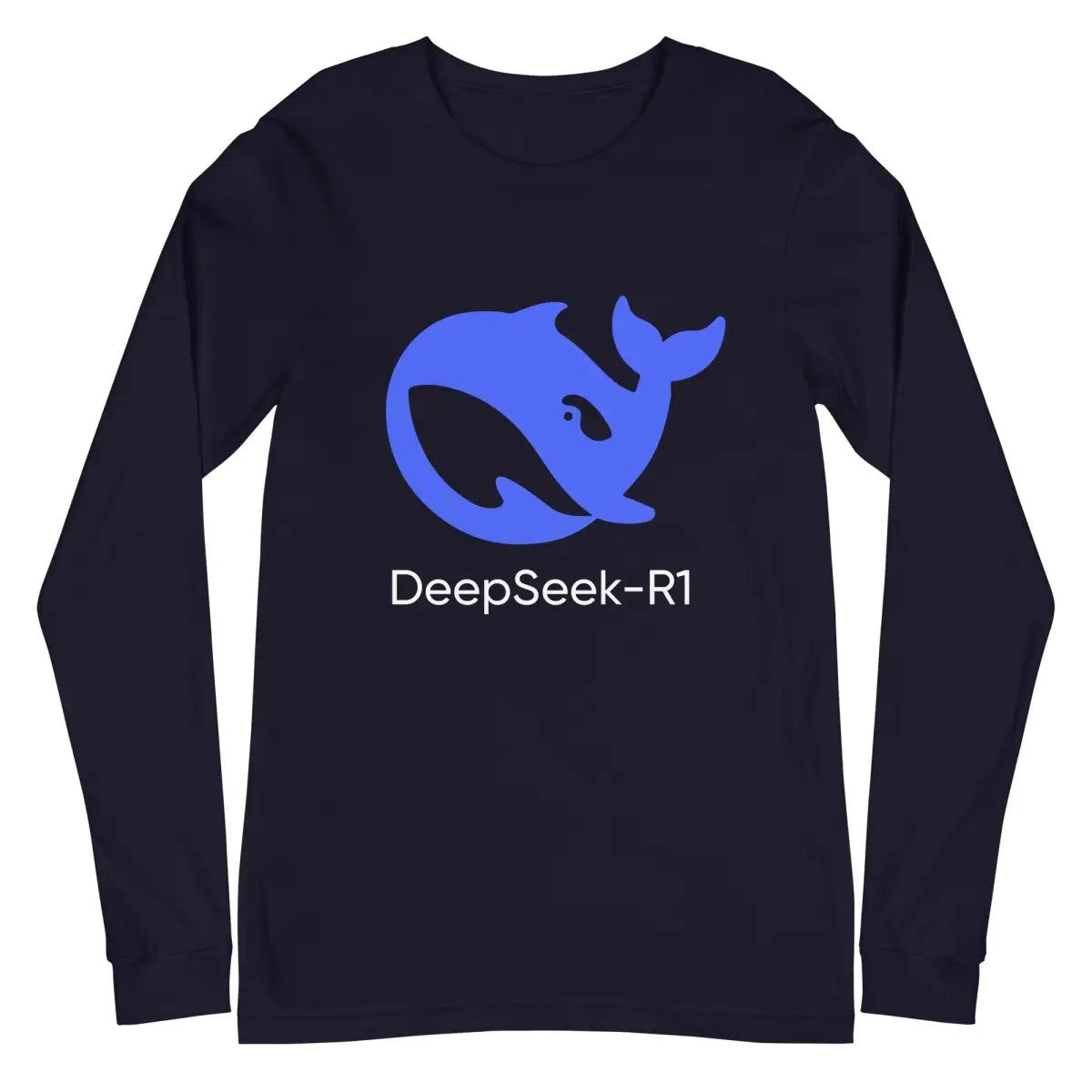 DeepSeek-R1 Icon Long Sleeve T-Shirt (unisex) - Navy / M