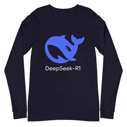 DeepSeek-R1 Icon Long Sleeve T-Shirt (unisex) - Navy / M