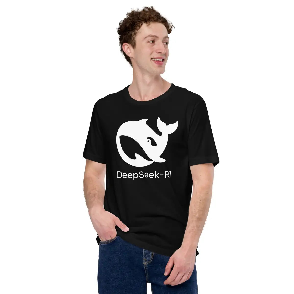 DeepSeek-R1 White Icon T-Shirt (unisex)