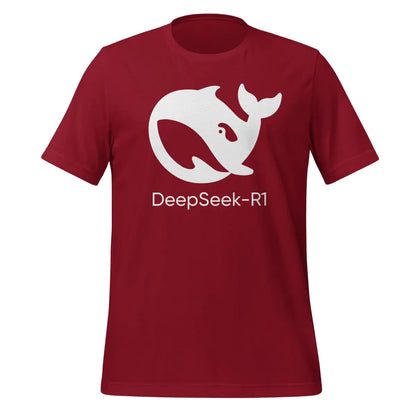 DeepSeek-R1 White Icon T-Shirt (unisex) - Cardinal / M