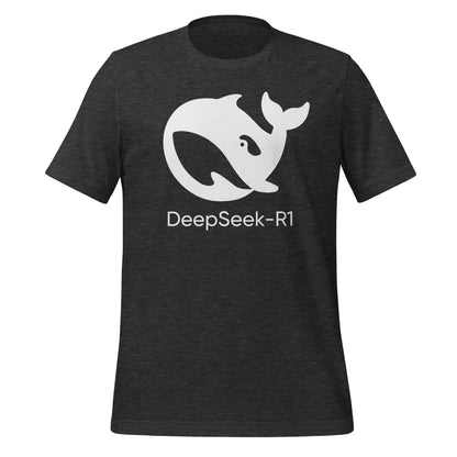 DeepSeek-R1 White Icon T-Shirt (unisex) - Dark Grey Heather / M