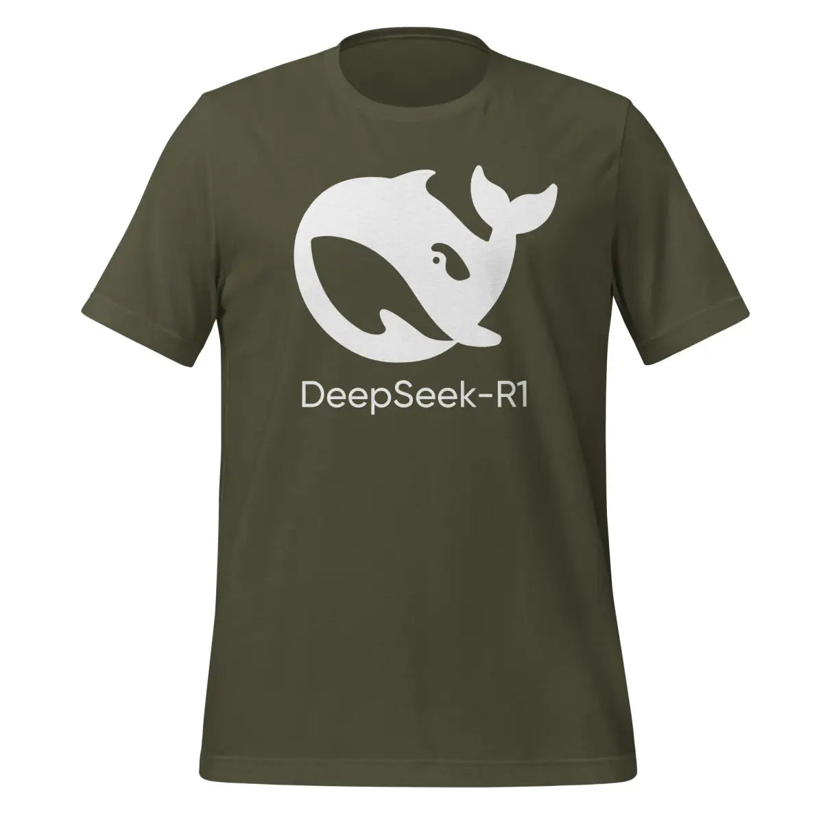 DeepSeek-R1 White Icon T-Shirt (unisex) - Military Green / M