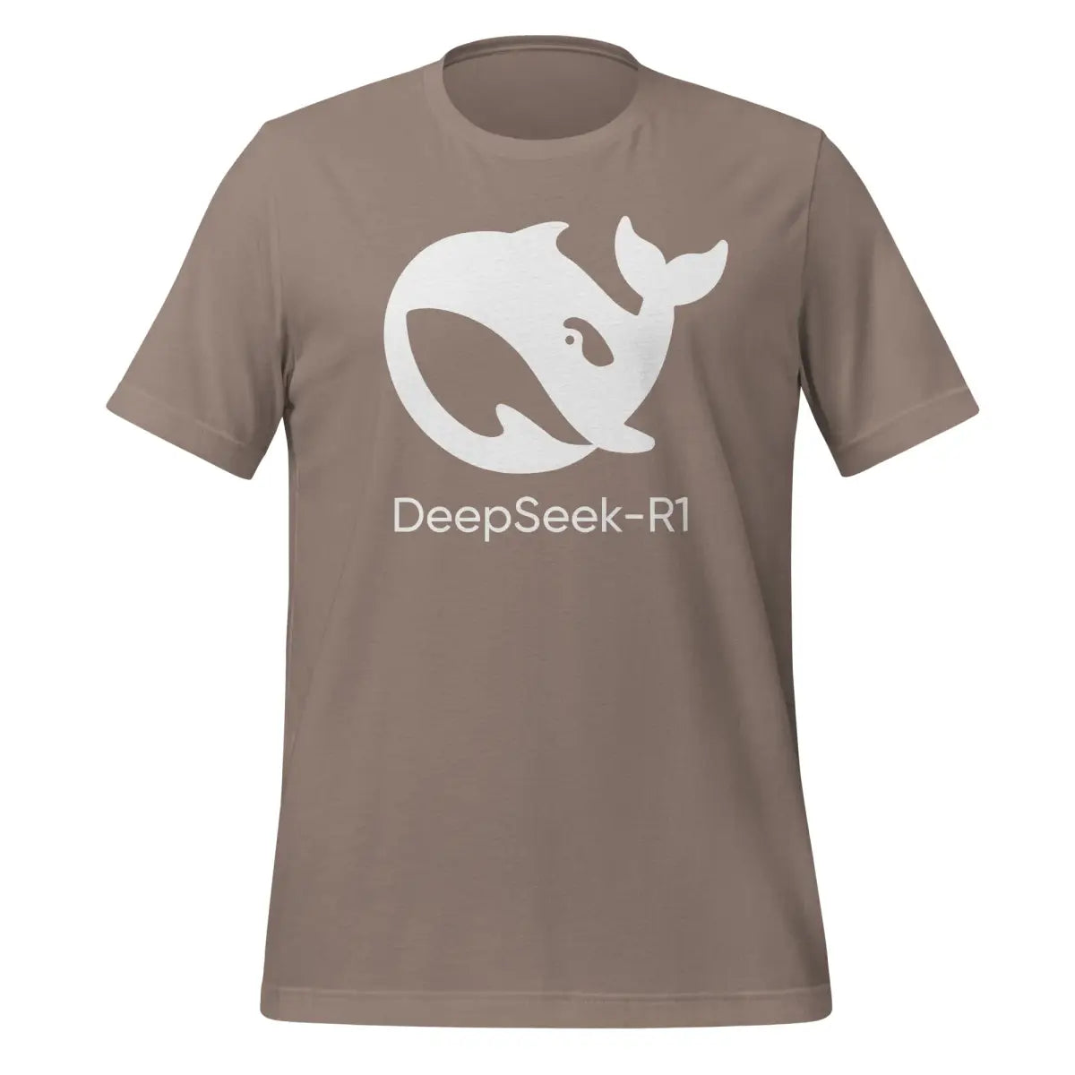 DeepSeek-R1 White Icon T-Shirt (unisex) - Pebble / M