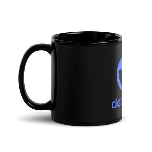 DeepSeek Stacked Logo Black Glossy Mug